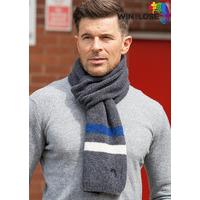 win or lose merino wool scarf grey navy white