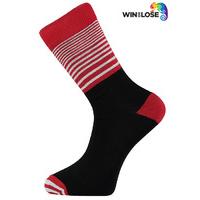 Win or Lose Red White and Black Stripe Comfort Cotton Socks