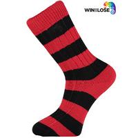 Win or Lose Red and Black Stripe Cotton Socks