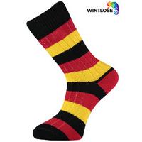 Win or Lose Black Gold Red Stripe Cotton Socks