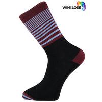 Win or Lose Claret Blue and Black Stripe Comfort Cotton Socks