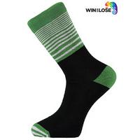 Win or Lose Green White and Black Stripe Comfort Cotton Socks
