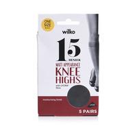 wilko knee high lycra moist bla 15d 5pk