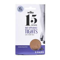 Wilko Tights Lycra Moist Nat 15D XL 5pk