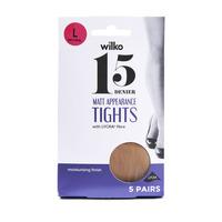 Wilko Tights Lycra Moist Natur 15D L 5pk