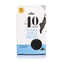 Wilko Ankle High 40 Denier with Lycra 3pk