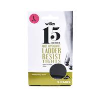 wilko tights lycra lad res bla 15d l 5pk