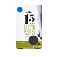 Wilko Tights Lycra Lad Res Bla 15D M 5pk