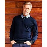 WILLIAMS & BROWN Woven Collar Jumper