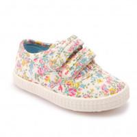 Wildflower, Multi Floral Girls Riptape Canvas Shoes