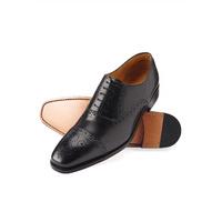 Windsor Black Semi-Brogue Leather Sole And Goodyear Construction