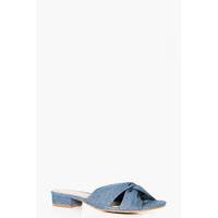 Wide Fit Knot Front Sandal - blue