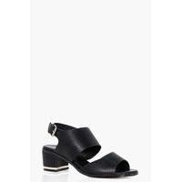 Widefit Cut Out Block Heel Sandal - black