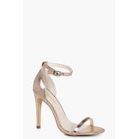 wide fit two part sandal rose gold