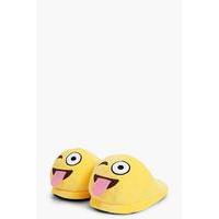 Winky Emoji Soft Slippers - yellow