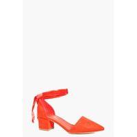 Wide Fit Pointed Wrap Strap Ballet - orange