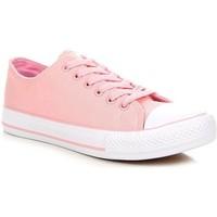 Wishot Pudrowe Sznurowane women\'s Shoes (Trainers) in pink