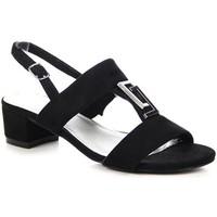 wishot czarne na supku womens sandals in black