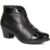 Wishot Czarne Ocieplane Nosek women\'s Low Ankle Boots in black