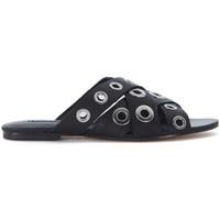 Windsor Smith Beret black leather slipper with passavela women\'s Sandals in black
