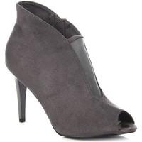 wishot szare open toe womens low ankle boots in grey