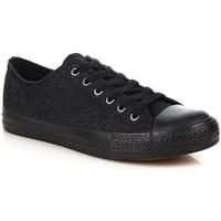 wishot czarne niskie sznurowane jeans womens shoes trainers in multico ...