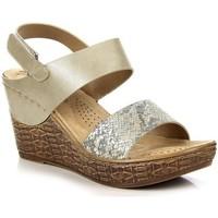 wishot beowe na platformie womens sandals in beige