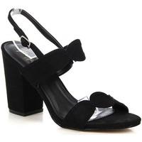 wishot czarne na supku womens sandals in black