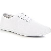 Wishot Bia?e Materia?owe Sznurowane women\'s Shoes (Trainers) in white
