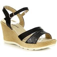 wishot czarne na womens sandals in black