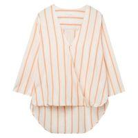 Windblown Oxford Stripe Wrap Shirt - Eggshell