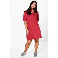 Willow Distressed Tshirt Dress - cinnamon