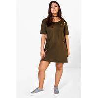 willow distressed tshirt dress khaki