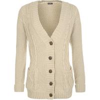 wilma cable knit boyfriend cardigan stone