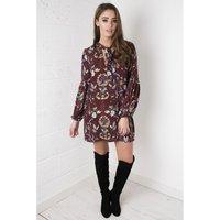 winter floral print dress