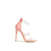 Willow Pink Clear Three Strap High Heels