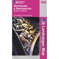 Winchester & Basingstoke - OS Landranger Active Map Sheet Number 185