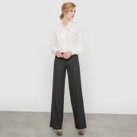 Wide Leg Flannel Trousers