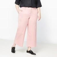 Wide Leg Cropped Cotton Trousers