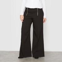 Wide Leg Zip-Up Trousers