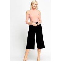 Wide Cord Cropped Trousers