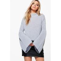 wide sleeve jumper grey