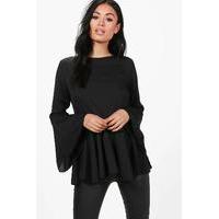 wide sleeve blouse black