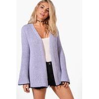 Wide Sleeve Edge To Edge Cardigan - bluebell