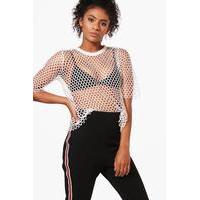 Wide Fishnet Oversized T-Shirt - ivory