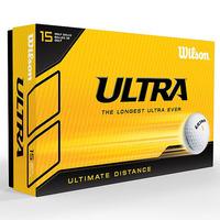 Wilson Ultra Ultimate Distance Golf Balls - Pack of 15 - White