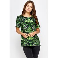 Wild Floral Neon Print Top