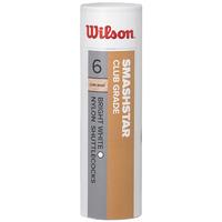 Wilson Smashstar Synthetic Shuttlecocks - Tube of 6 - White, Medium