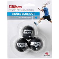Wilson Staff Blue Dot Squash Balls - Pack of 3
