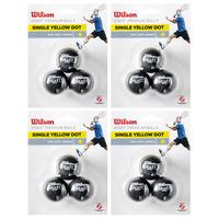 Wilson Staff Single Yellow Dot Squash Balls - 1 Dozen